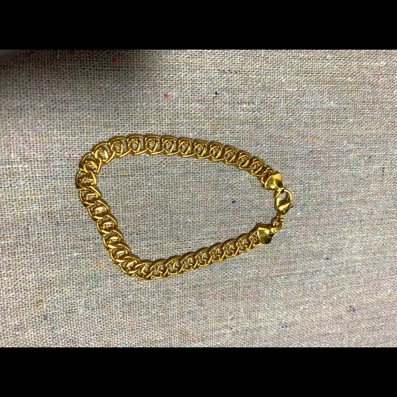 22k gold plated Italian chain link bracelet - Picture 1 of 4